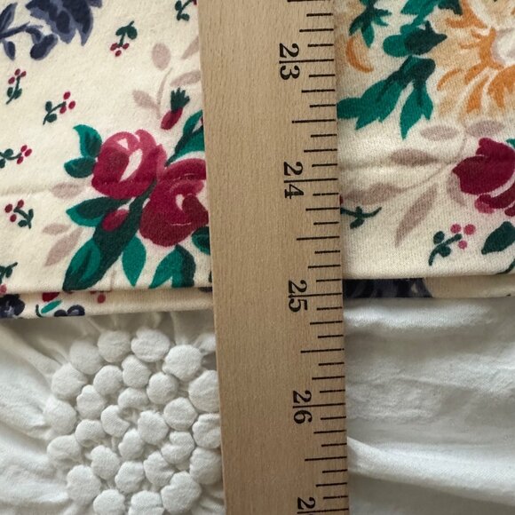 Lands End Womens Floral Cotton Short Sleeve Top XL Cream Multicolor Cottagecore - Picture 6 of 6